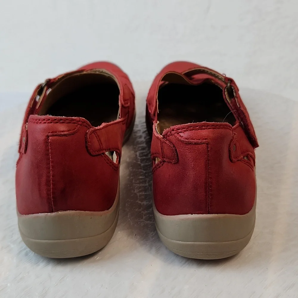Earth Origins Rapid Teddy Leather Walking Loafer Cushioned Red Size 7 - Picture 7 of 12
